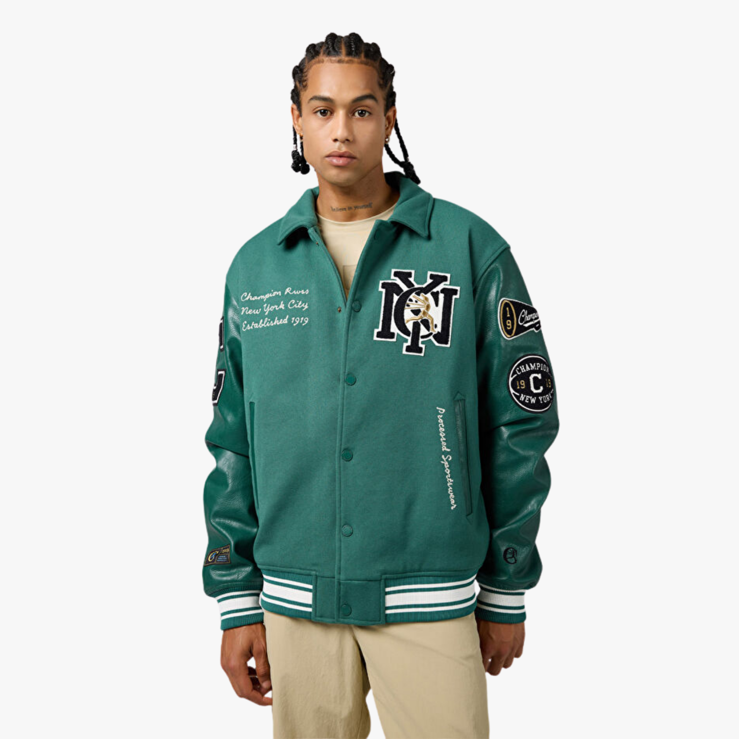 Champion Bomber Jacket, Green | Oversoles