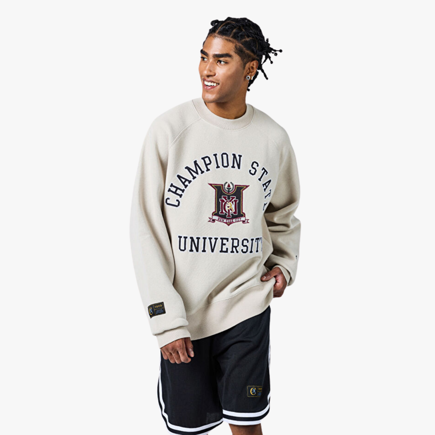 Champion Reverse Weave Crewneck Sweatshirt, White