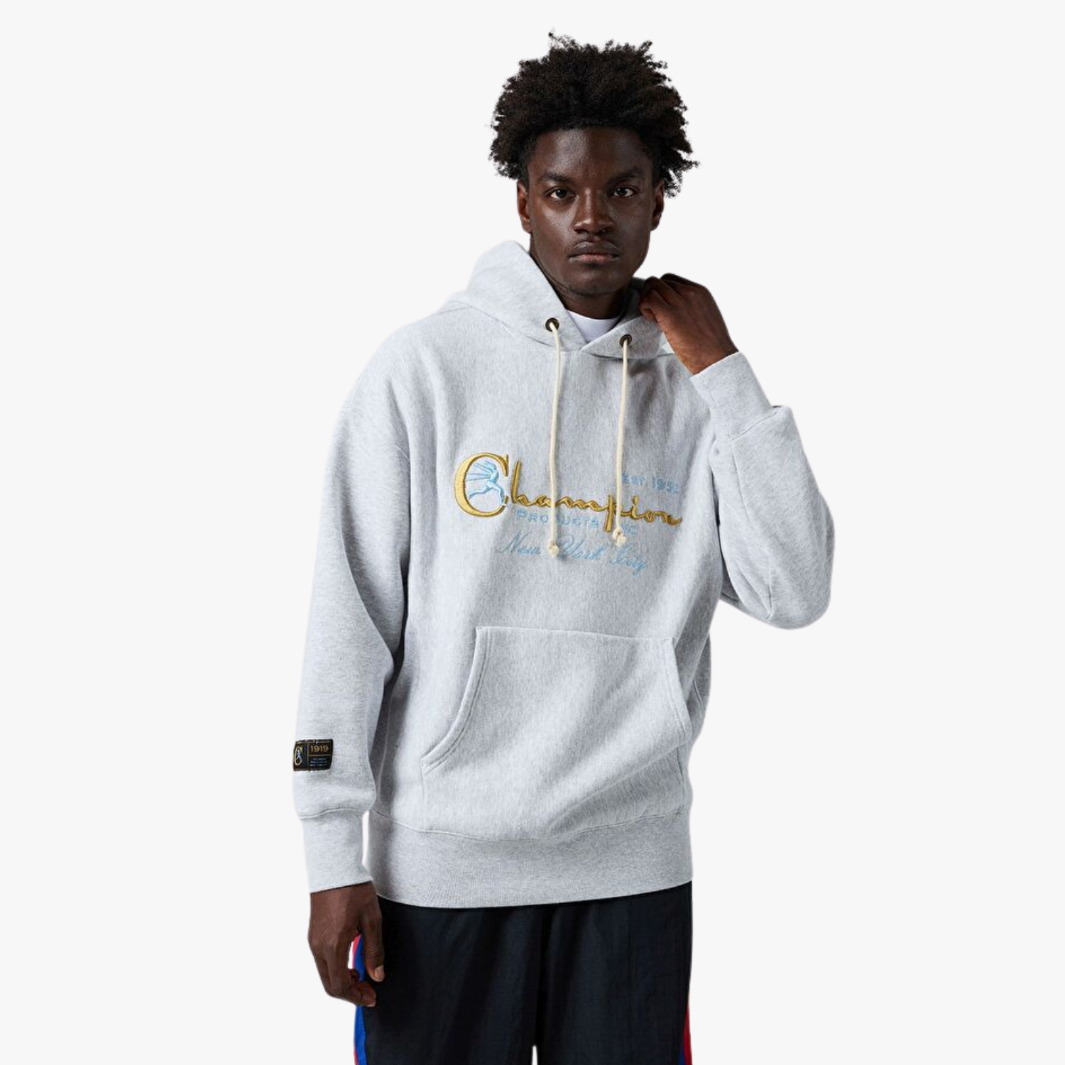 Felpa con cappuccio Champion Reverse Weave, bianca