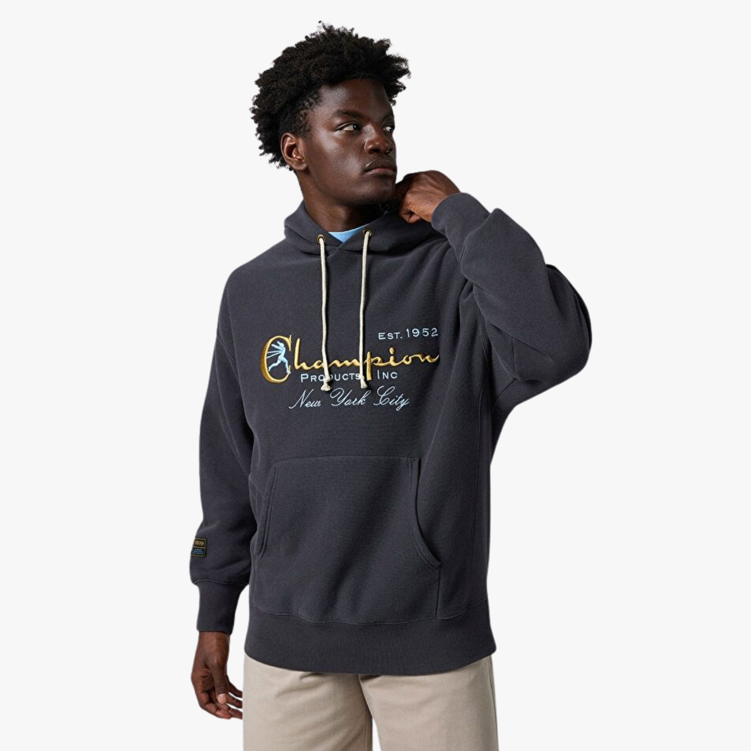 Felpa con cappuccio Champion Reverse Weave, Nera