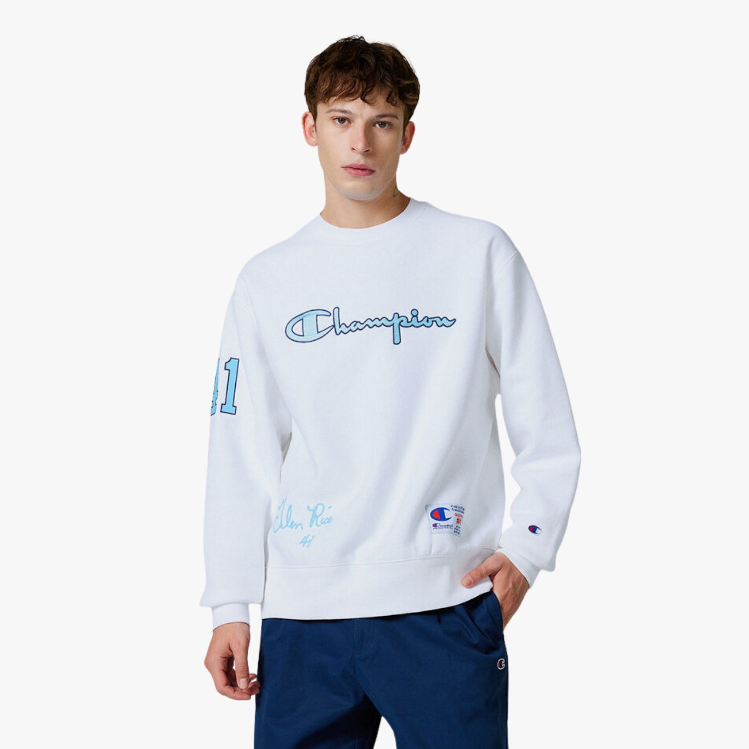 Champion x Glen Rice Crewneck Sweatshirt, White