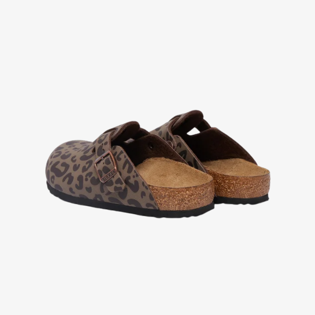 Birkenstock Boston Kids Clogs in a Mocca Leopard Print