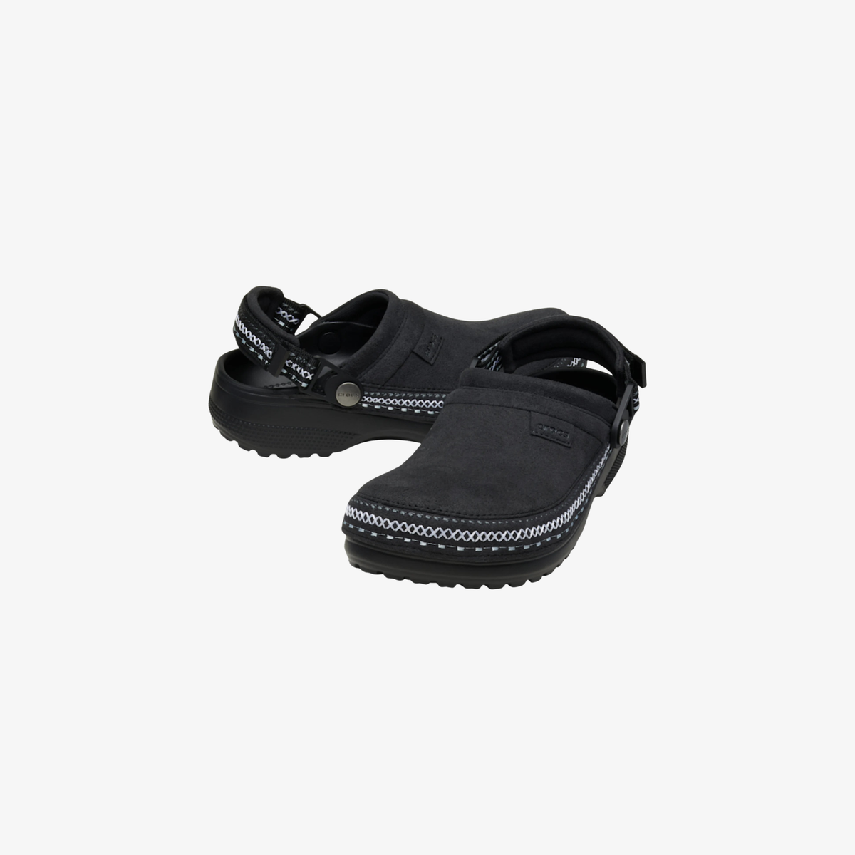 Crocs Classic Crafted Vegan Suede Stitch Clogs Black