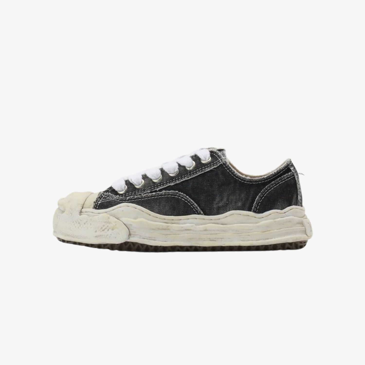 HANK /original sole bleaching and washing textile Low -Top sneaker BLACK