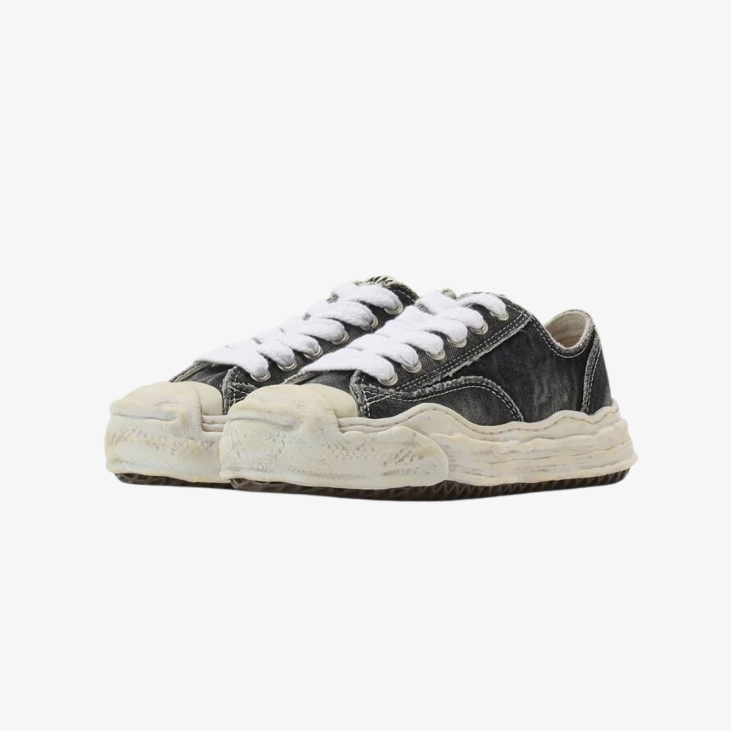 HANK /original sole bleaching and washing textile Low -Top sneaker BLACK