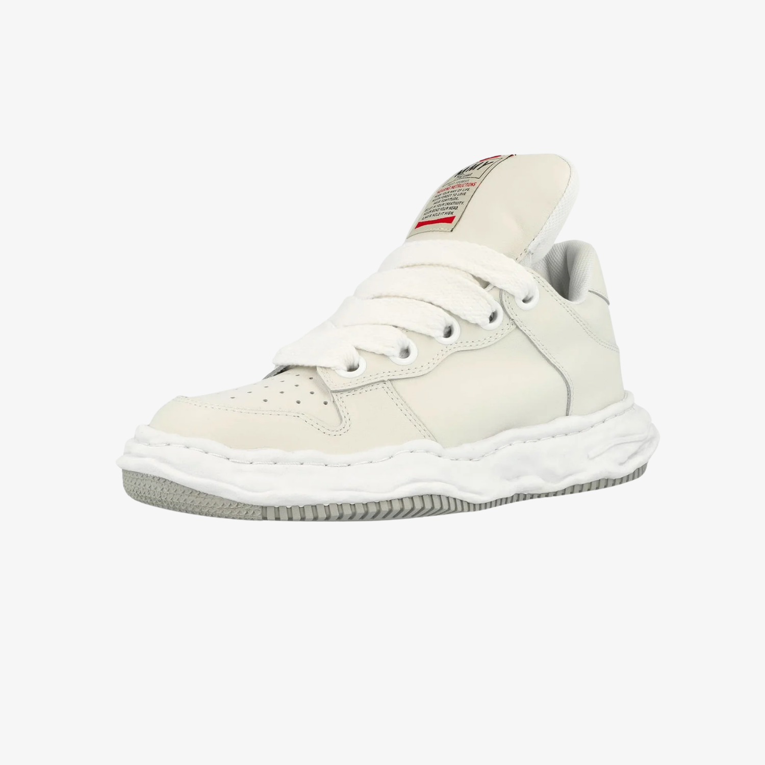 Mihara Yasuhiro Wayne Original Sole Leather Puffer Low-Top Sneakers White