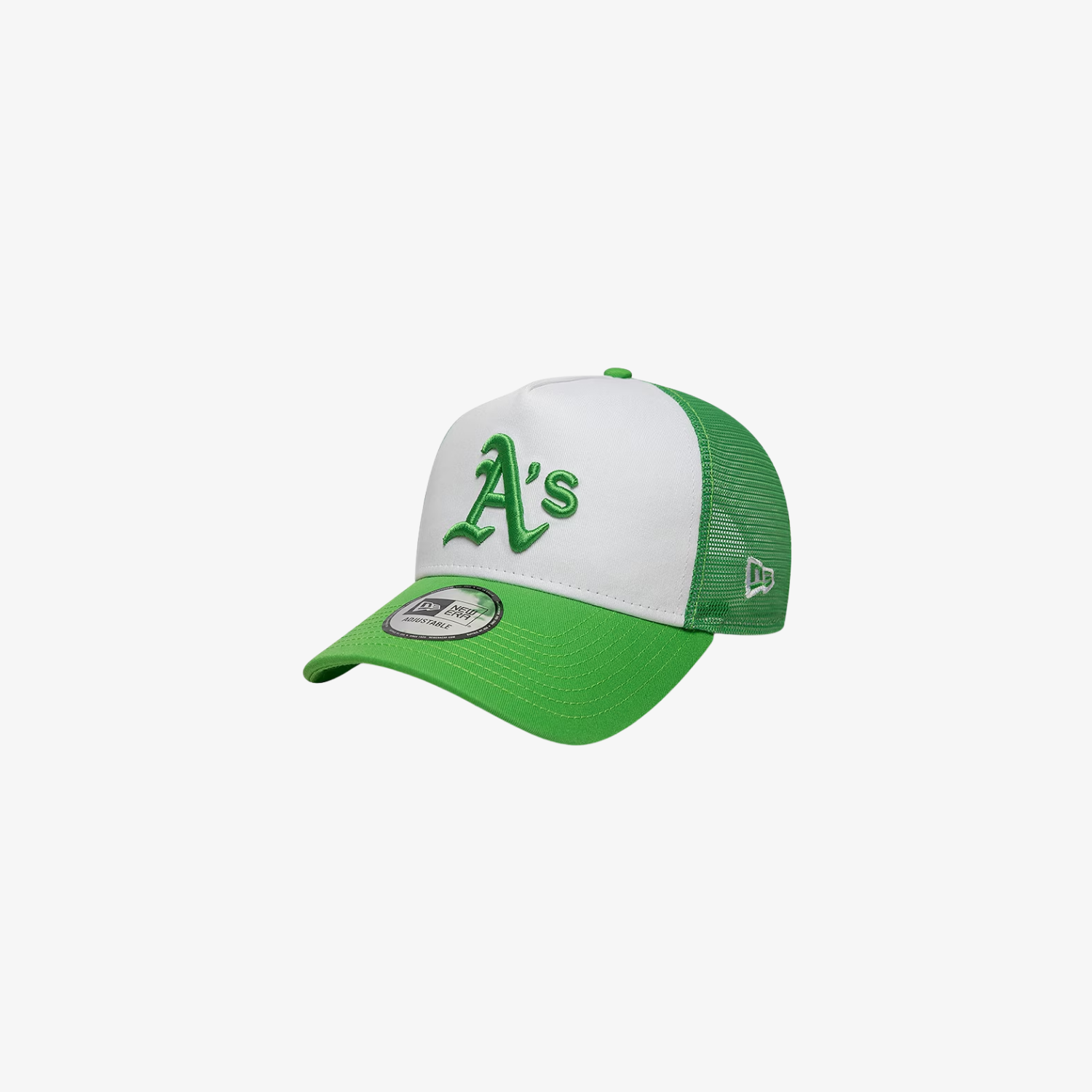 New Era Athletics MLB League Essential Open Green 9FORTY A-Frame Trucker Adjustable Cap