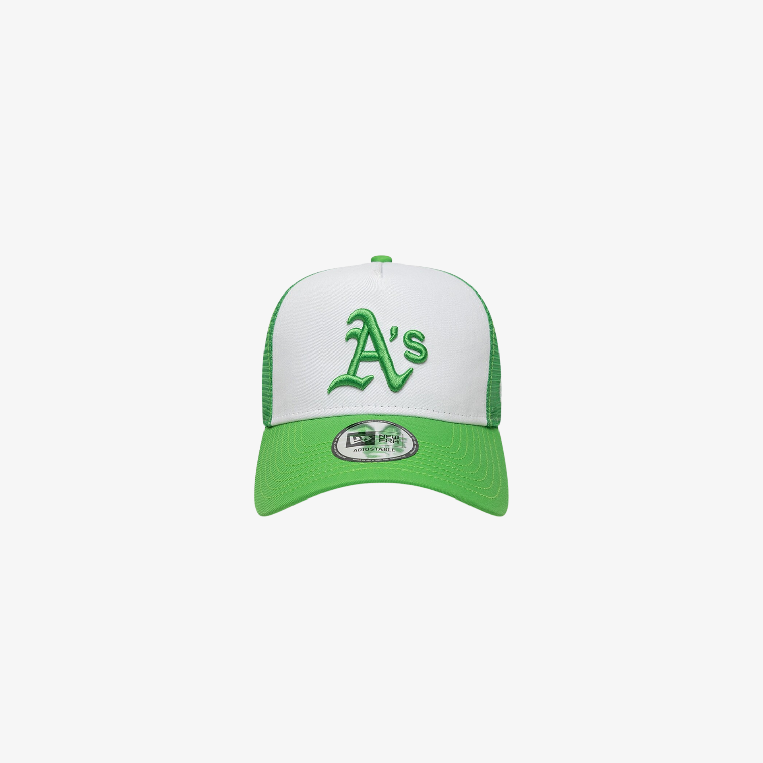New Era Athletics MLB League Essential Open Green 9FORTY A-Frame Trucker Adjustable Cap