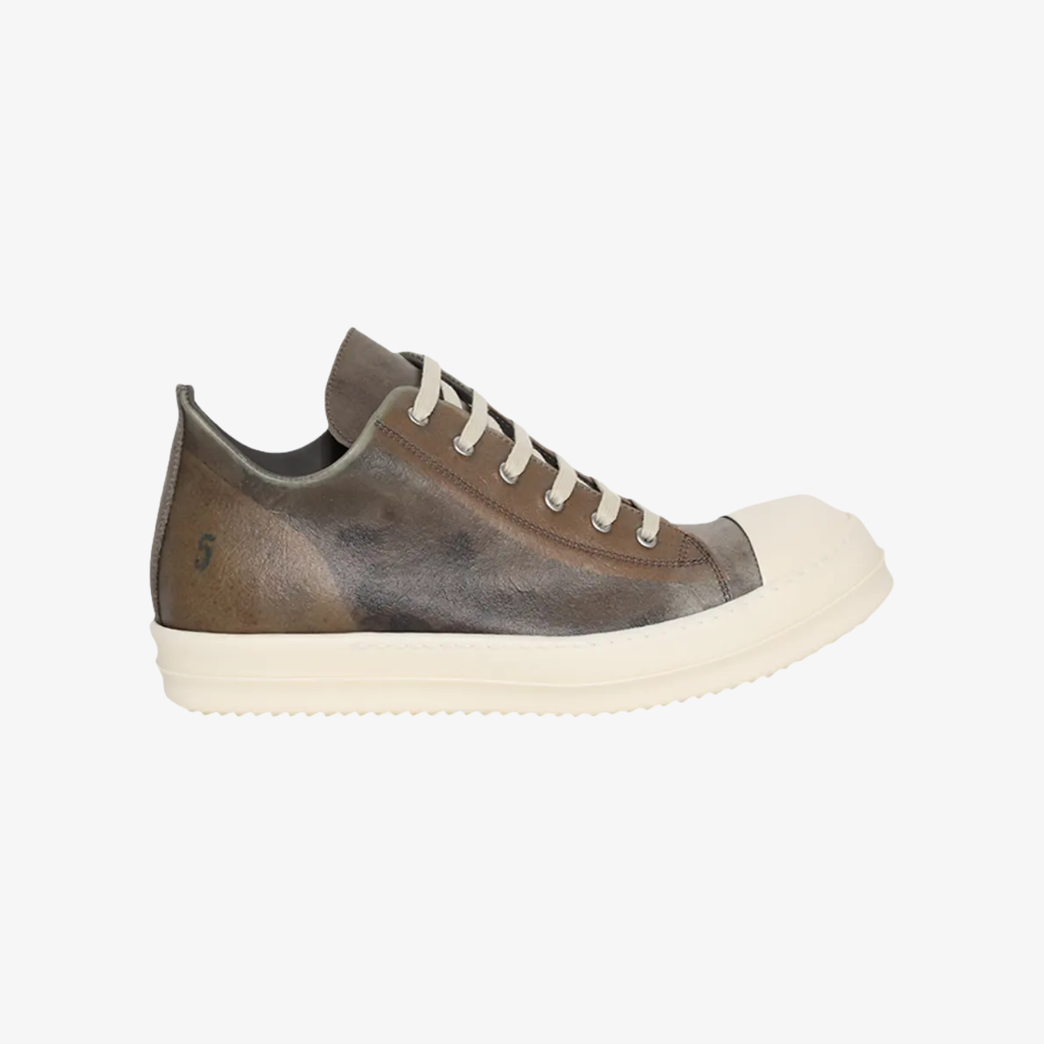Rick Owens Low Sneaks Scarpe in Pelle Dust/Milk/Milk