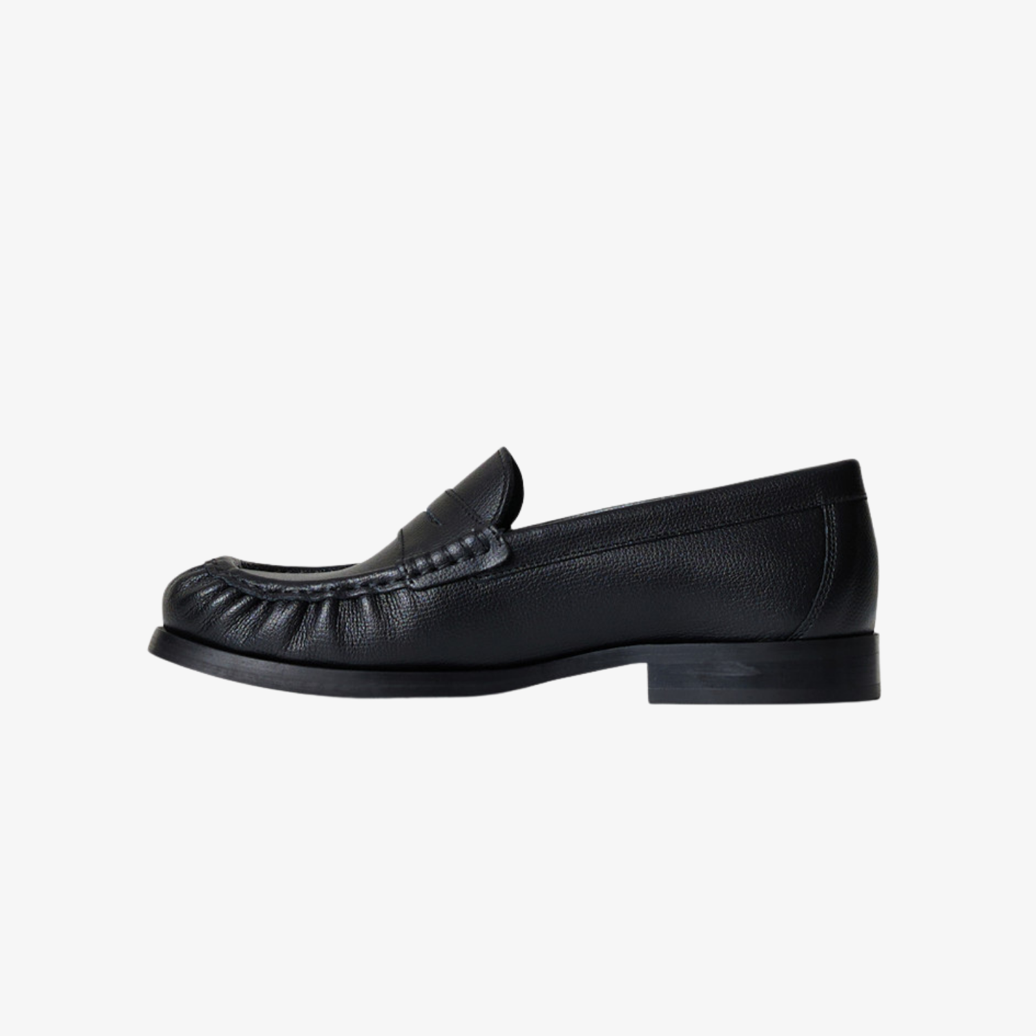 Vinny's Ogee Black Grain Leather