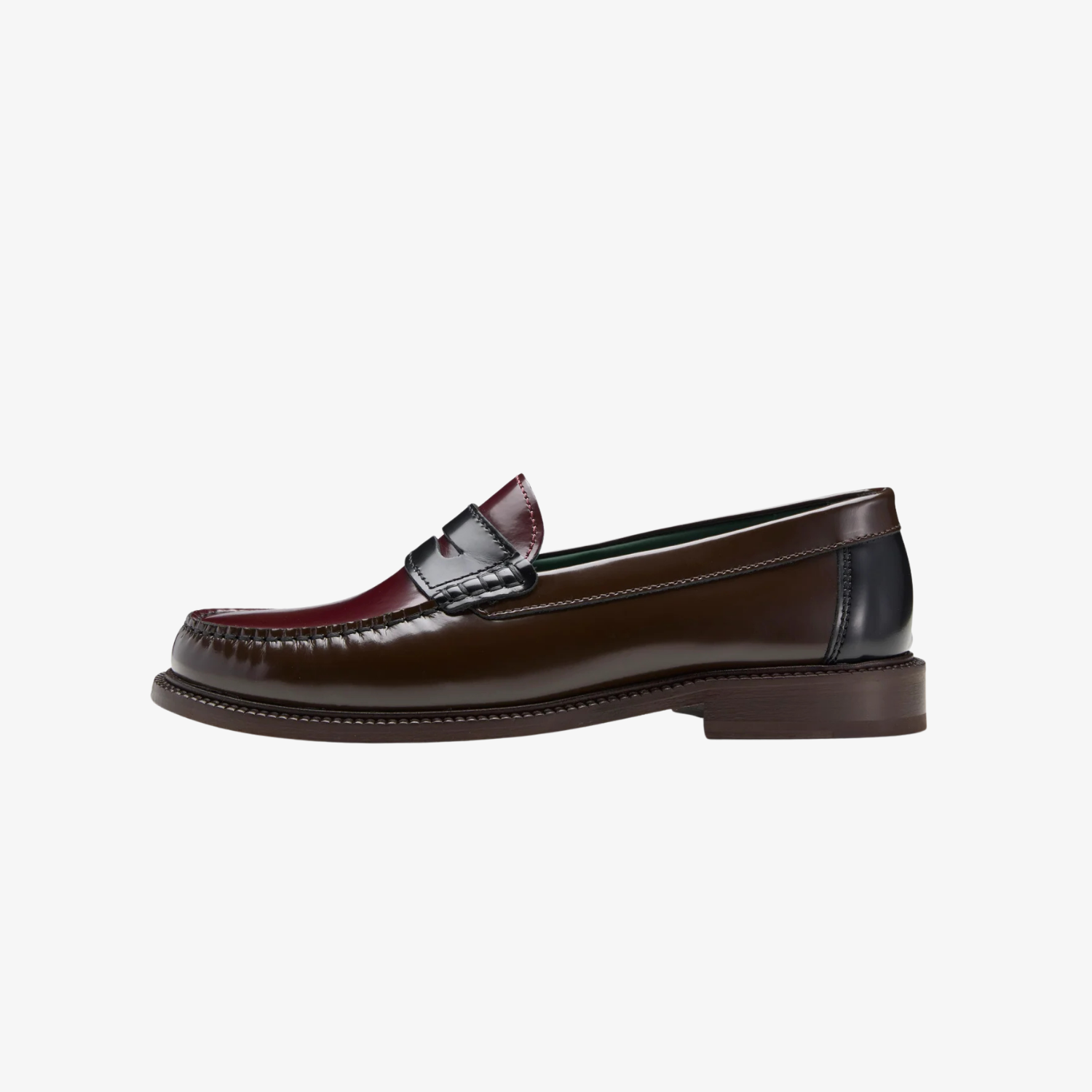 Vinny's Yardee Mocassin Three Tone Loafer Brown/Burgundy/Blue
