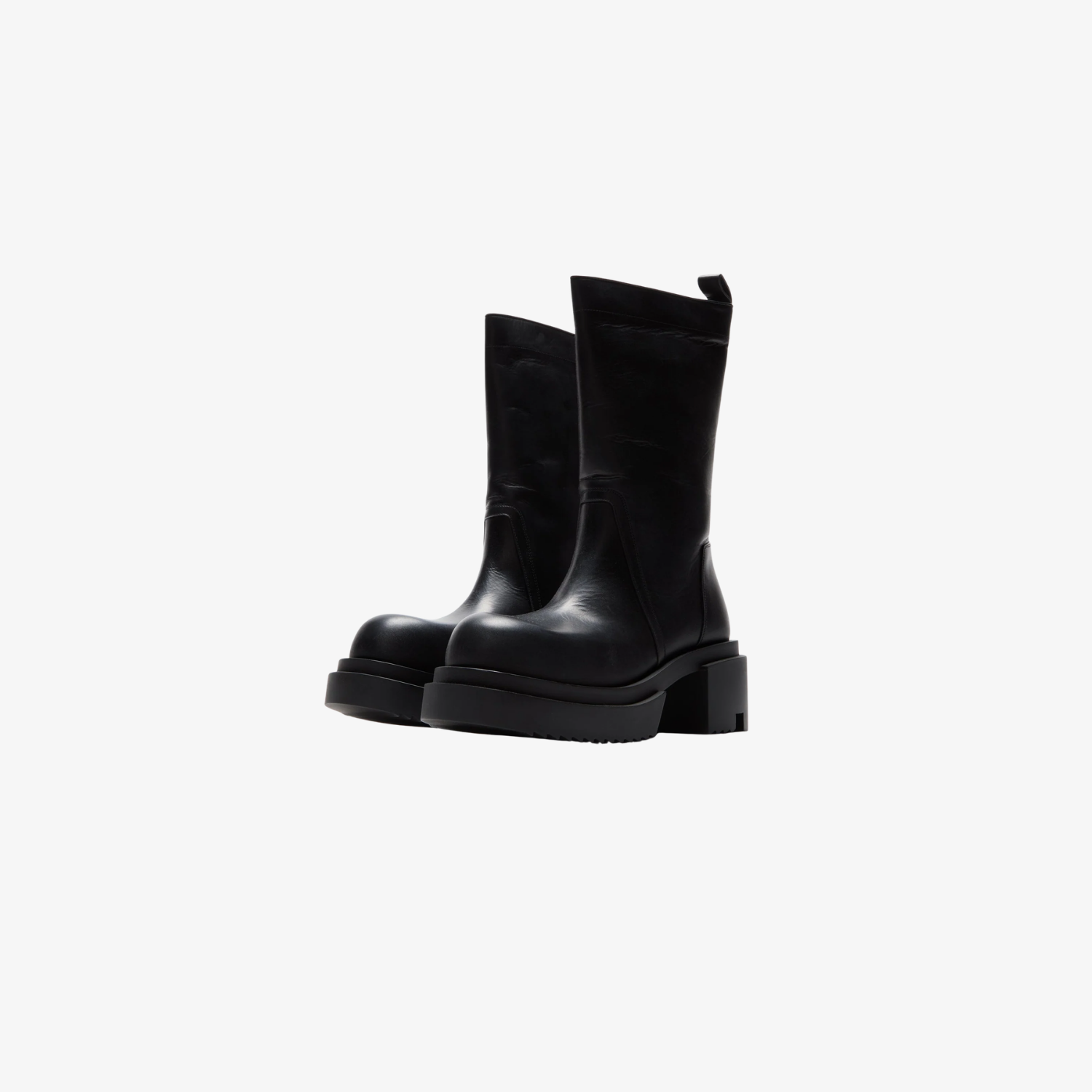 W Stivali In Pelle - Calf Pull  On Bogun - Black